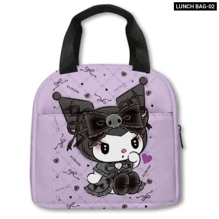 Kawaii Sanrio Kuromi Backpack And Pencil Bag Set For Kids