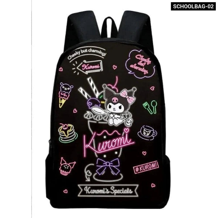 Kawaii Sanrio Kuromi Backpack Set For Students