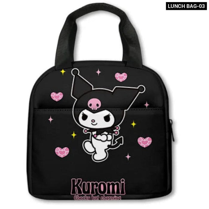 Kawaii Sanrio Kuromi Backpack Set For Students