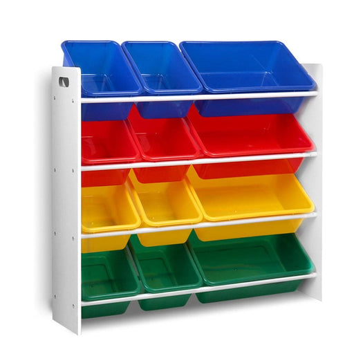 Keezi 12 Plastic Bins Kids Toy Organiser Box Bookshelf