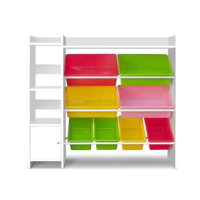 Keezi 8 Bins Kids Toy Box Storage Organiser Rack Bookshelf