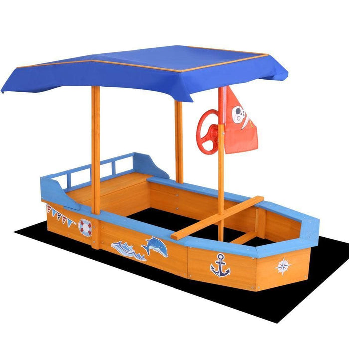 Keezi Boat-shaped Canopy Sand Pit