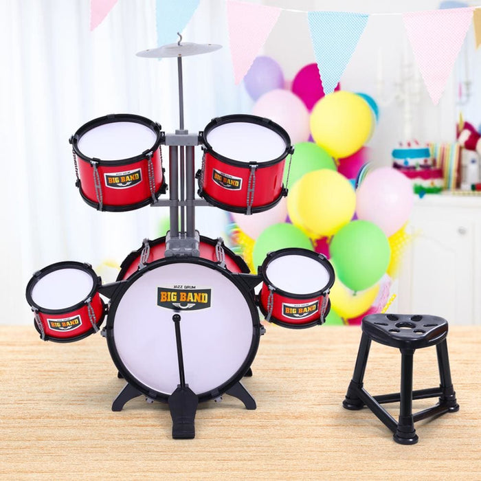 Keezi Kids 7 Drum Set Junior Drums Kit Musical Play Toys