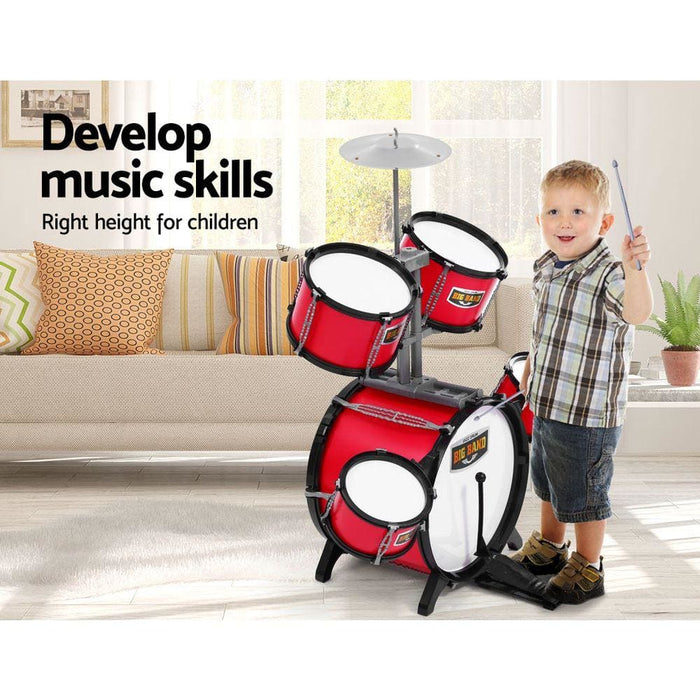 Keezi Kids 7 Drum Set Junior Drums Kit Musical Play Toys