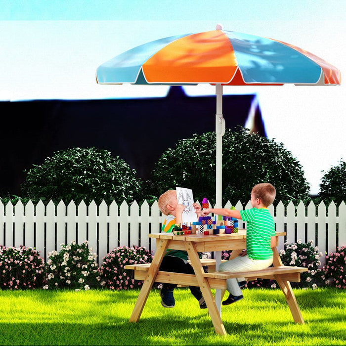 Keezi Kids Outdoor Table And Chairs Picnic Bench Set