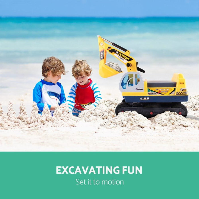 Keezi Kids Ride On Excavator - Yellow