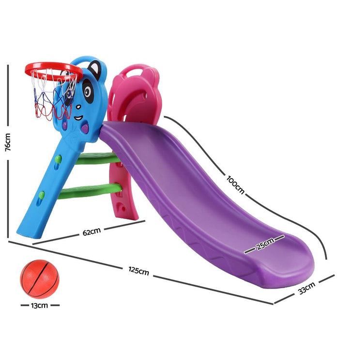 Keezi Kids Slide With Basketball Hoop Outdoor Indoor