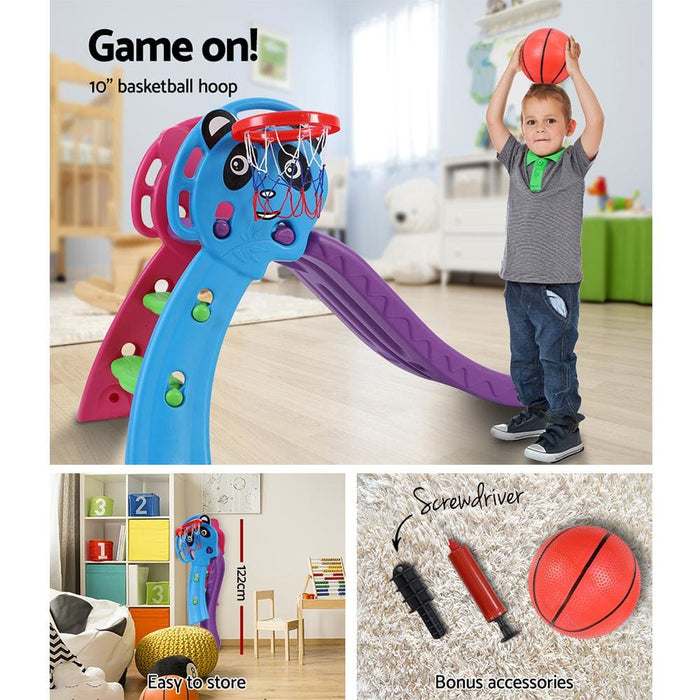 Keezi Kids Slide With Basketball Hoop Outdoor Indoor