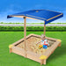 Keezi Wooden Outdoor Sand Box Set Pit- Natural Wood