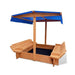 Keezi Wooden Outdoor Sand Box Set Pit- Natural Wood