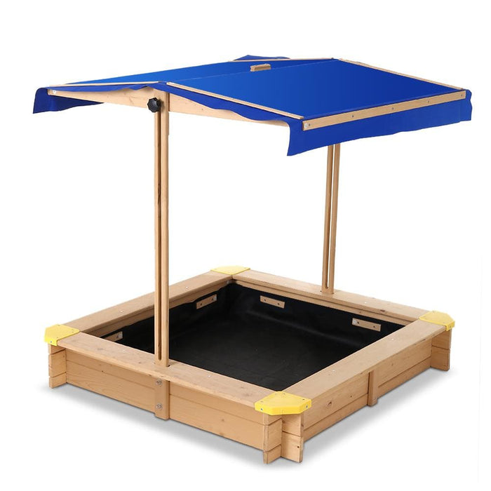 Keezi Wooden Outdoor Sand Box Set Pit- Natural Wood