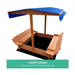 Keezi Wooden Outdoor Sand Box Set Pit- Natural Wood