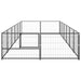 Dog Kennel Black 12 M² Steel Tbnxoot