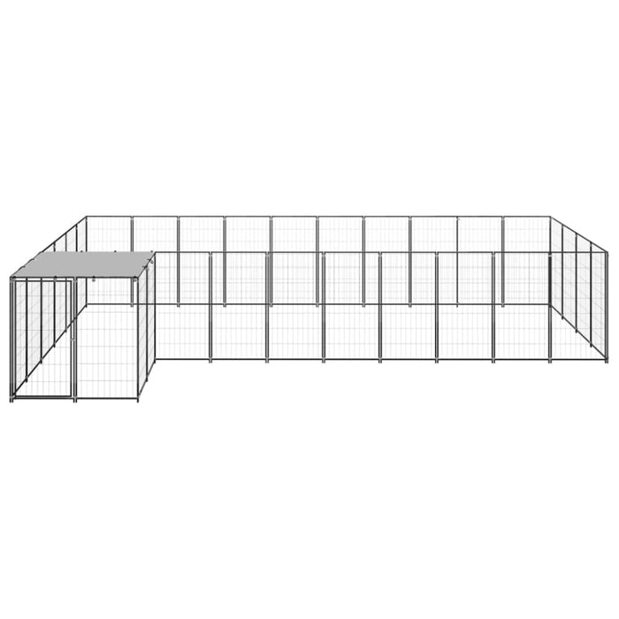 Dog Kennel Black 13.31 M² Steel Tbnxxtn