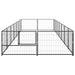 Dog Kennel Black 14 M² Steel Tbnxooa