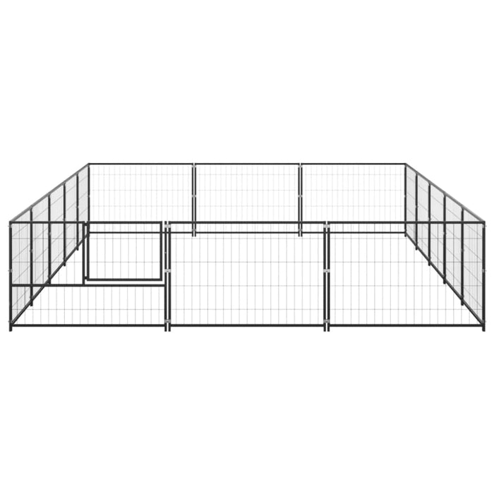 Dog Kennel Black 15 M² Steel Tbnxoxk