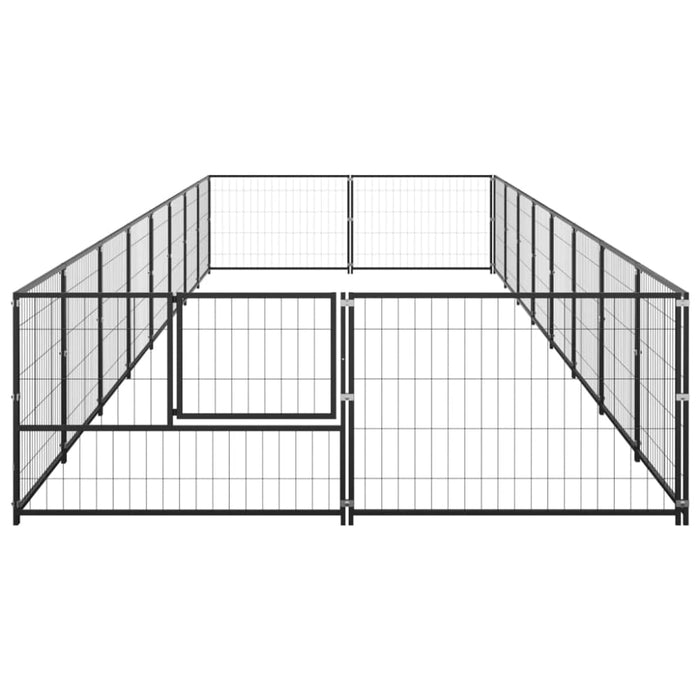 Dog Kennel Black 16 M² Steel Tbnxoop