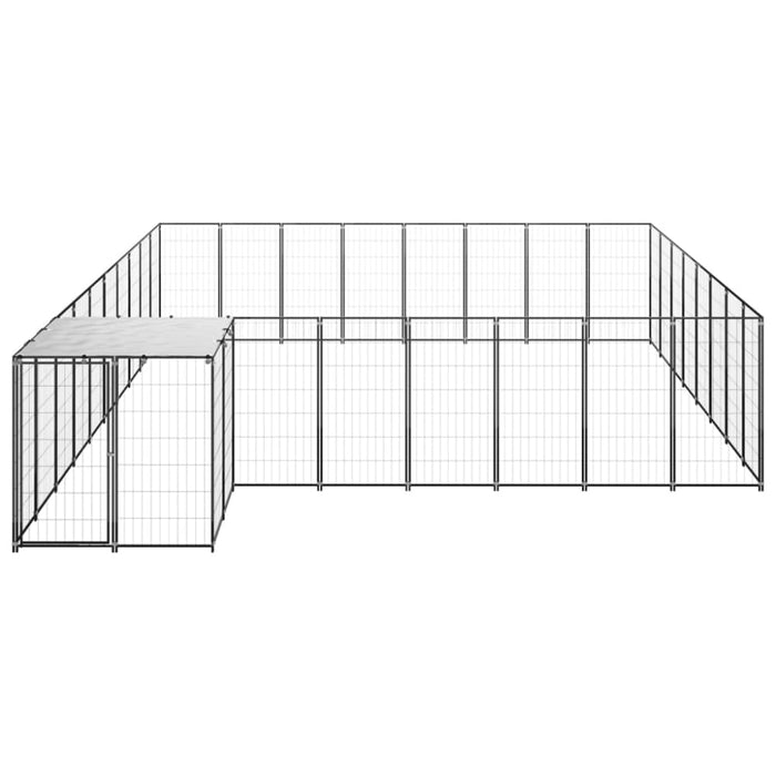 Dog Kennel Black 20.57 M² Steel Tbnxxxn