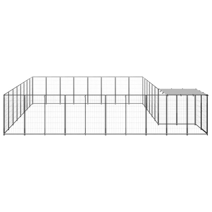 Dog Kennel Black 20.57 M² Steel Tbnxxxn