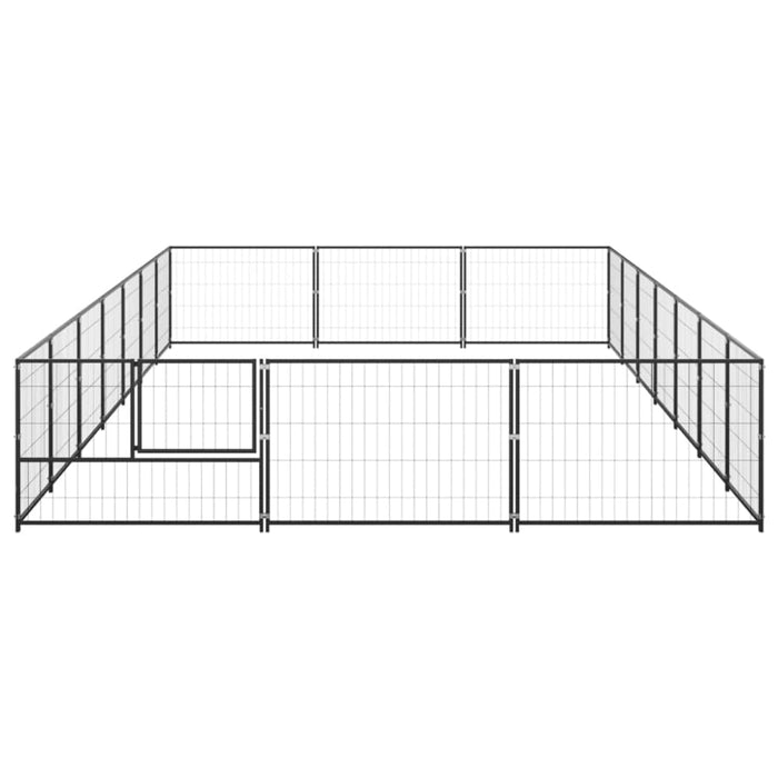 Dog Kennel Black 21 M² Steel Tbnxoto