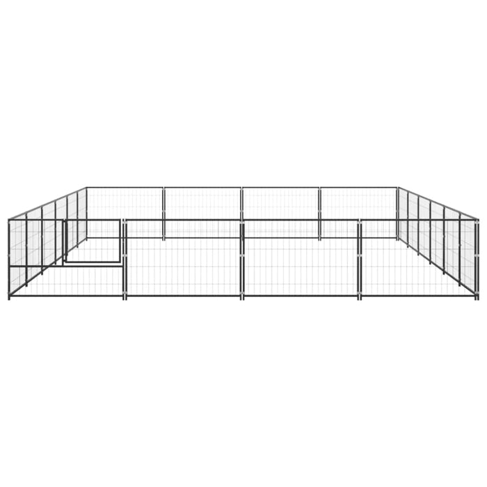 Dog Kennel Black 24 M² Steel Tbnxoap