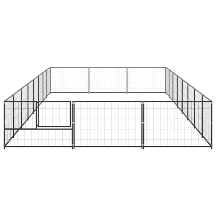 Dog Kennel Black 24 M² Steel Tbnxotx