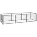 Dog Kennel Black 3 M² Steel Tbnxbkt