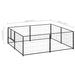 Dog Kennel Black 4 M² Steel Tbnxobk