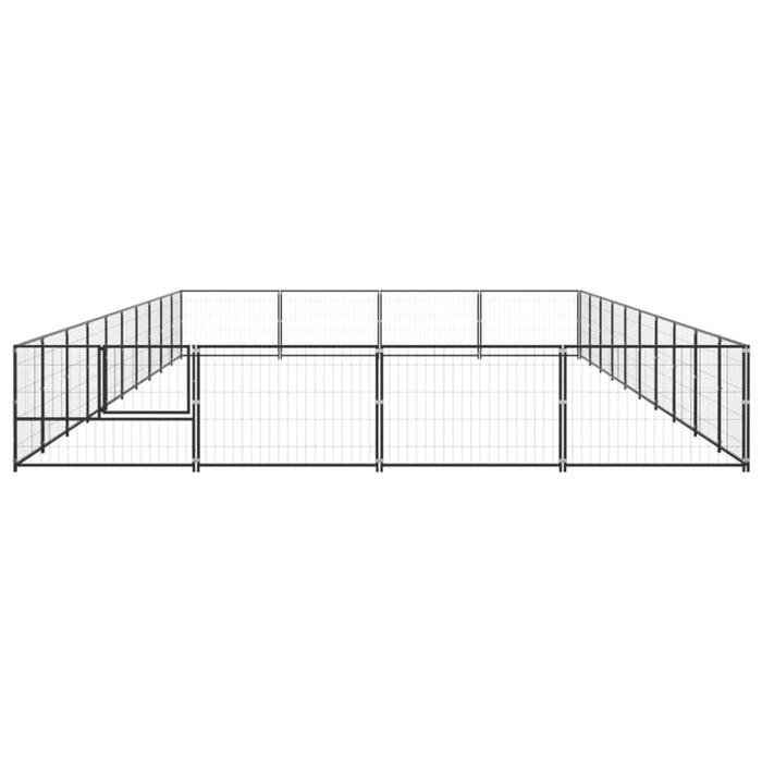 Dog Kennel Black 40 M² Steel Tbnxoak