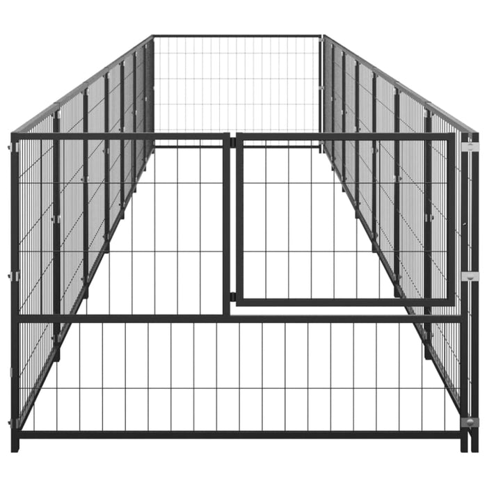 Dog Kennel Black 7 M² Steel Tbnxbki