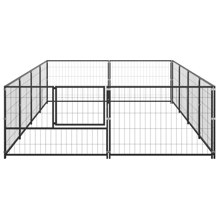 Dog Kennel Black 8 M² Steel Tbnxooo