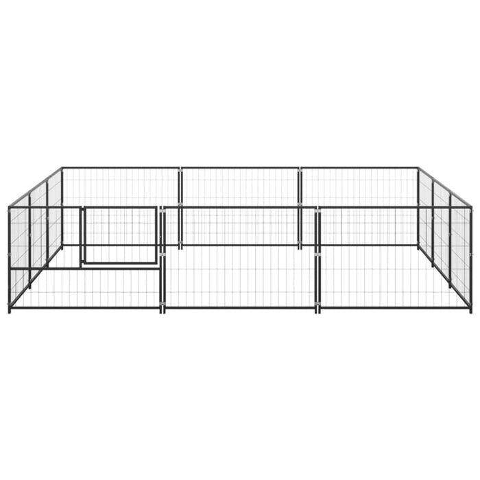 Dog Kennel Black 9 M² Steel Tbnxoxi