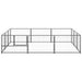 Dog Kennel Black 9 M² Steel Tbnxoxi