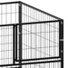 Dog Kennel Black Steel Opbink