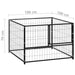 Dog Kennel Black Steel Opbink