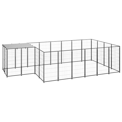 Dog Kennel Black Steel Tbnxxbl