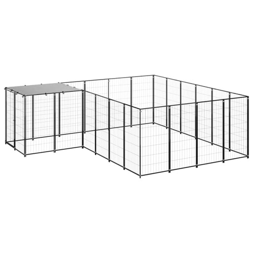 Dog Kennel Black Steel Tbnxxox