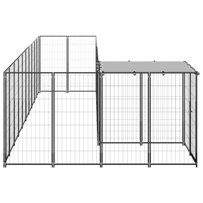 Dog Kennel Black Steel Tbnxxti