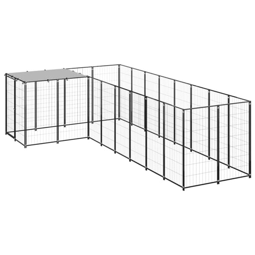 Dog Kennel Black Steel Tbnxxxp