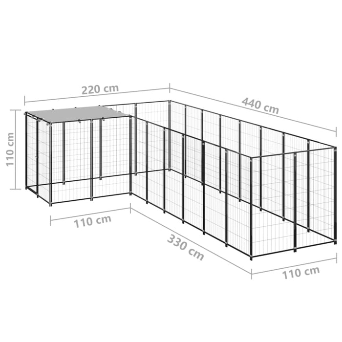 Dog Kennel Black Steel Tbnxxxp