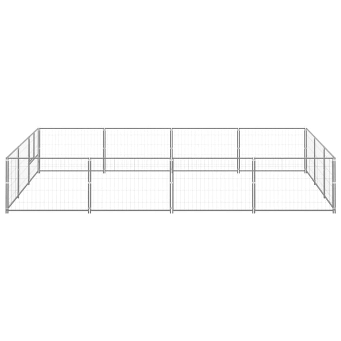 Dog Kennel Silver 12 M² Steel Tbnxotl