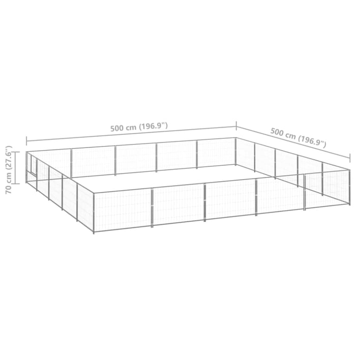 Dog Kennel Silver 25 M² Steel Tbnxolt