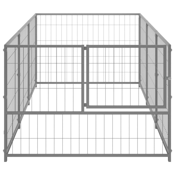 Dog Kennel Silver 3 M² Steel Tbnxobo