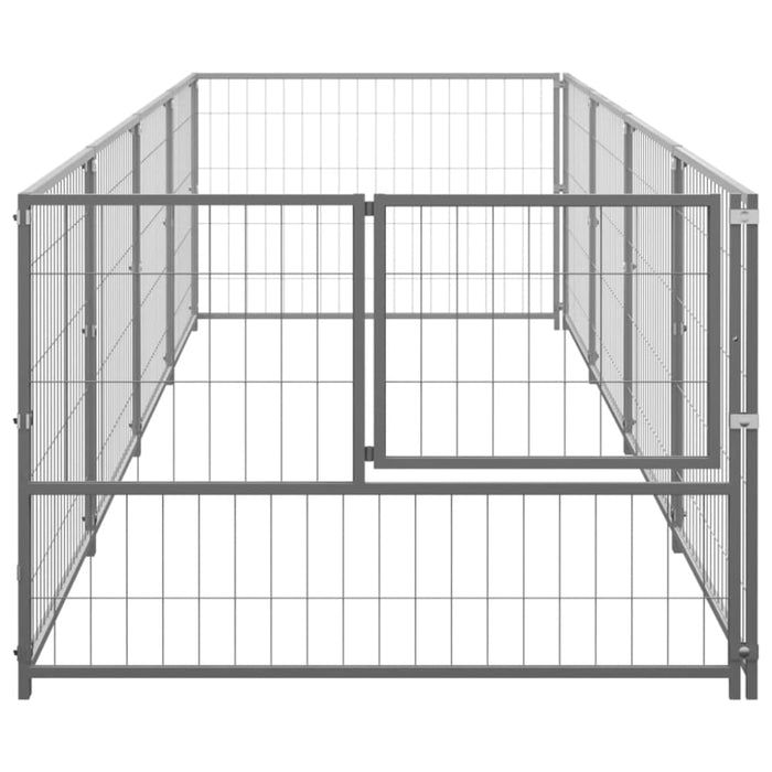 Dog Kennel Silver 4 M² Steel Tbnxobx