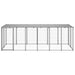 Dog Kennel Silver Steel Opbinl