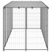 Dog Kennel Silver Steel Opbinl