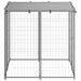 Dog Kennel Silver Steel Opbinp