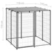 Dog Kennel Silver Steel Opbinp