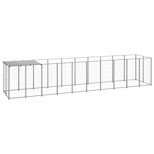 Dog Kennel Silver Steel Tbnxxba