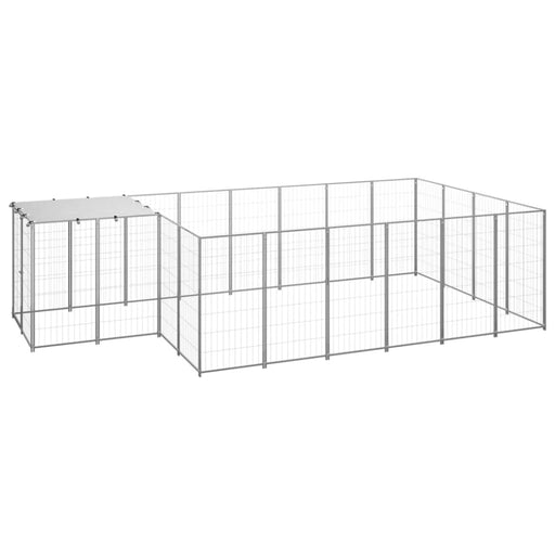 Dog Kennel Silver Steel Tbnxxbk